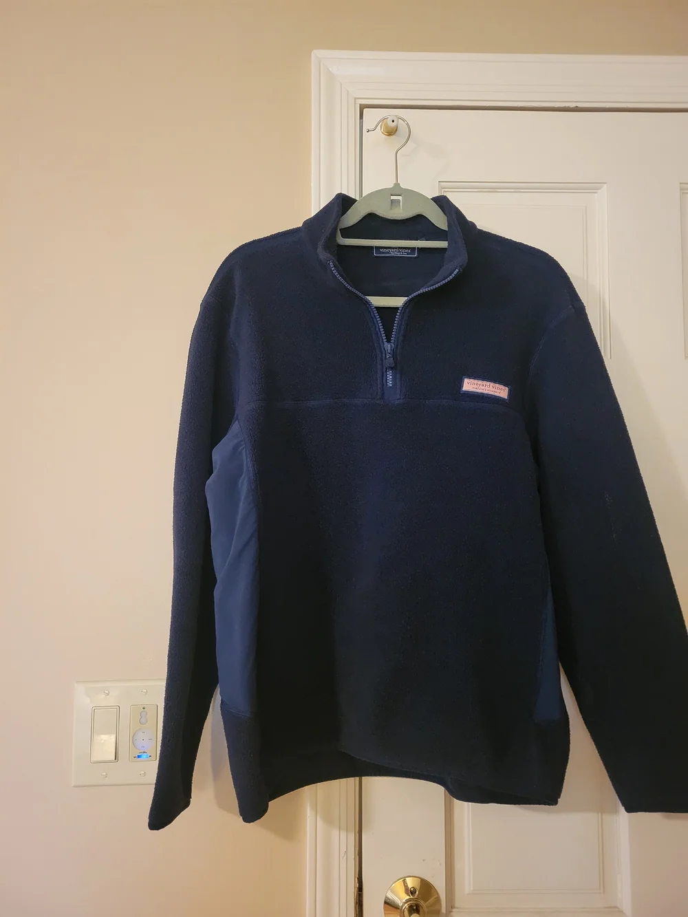 Vineyard Vines Men’s Navy Half-Zip Fleece Pullover- Like New Sz M